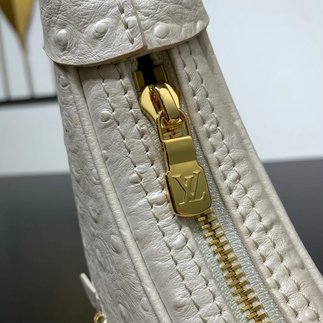Louis Vuitton LOOP 23 IN WHITE PEARL OSTRICH LEATHER GOLD HARDWARE