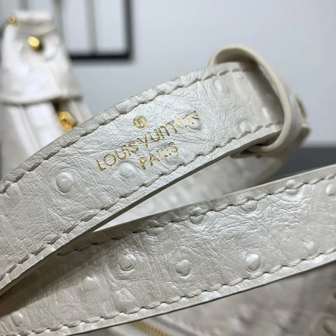 Louis Vuitton LOOP 23 IN WHITE PEARL OSTRICH LEATHER GOLD HARDWARE