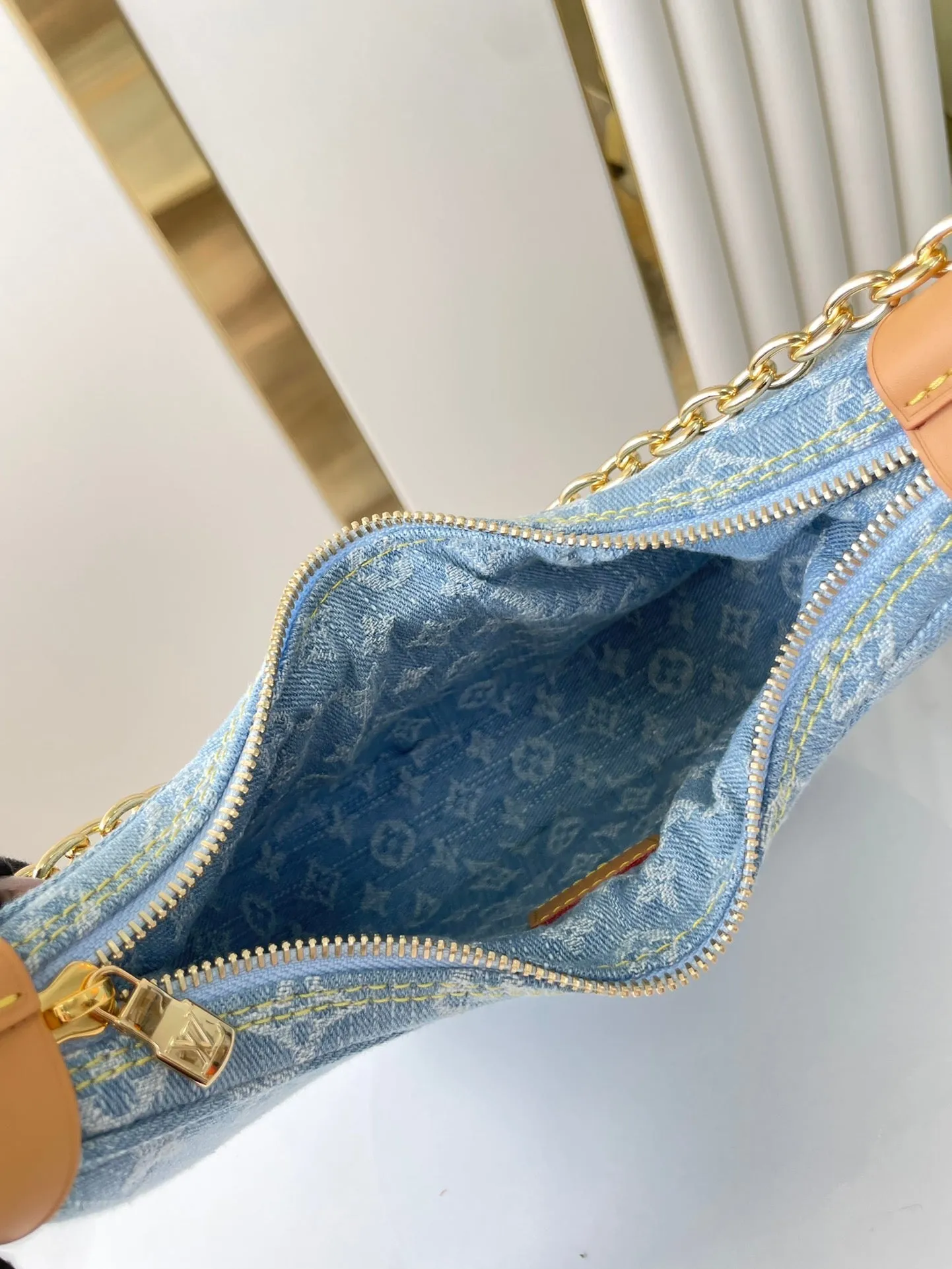 Louis Vuitton LOOP 29 IN BLUE MONOGRAM DENIM GOLD HARDWARE