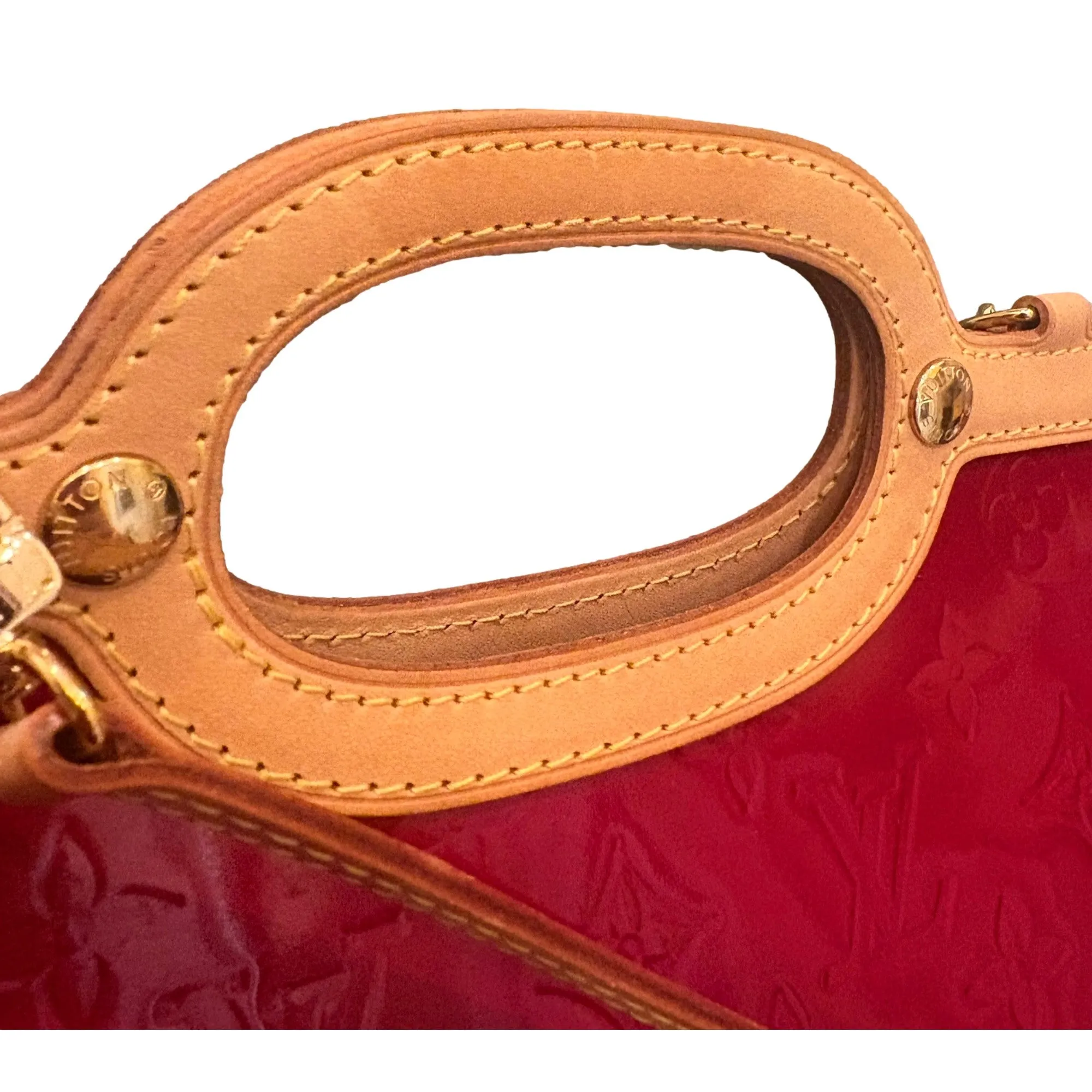 Louis Vuitton Red Roxbury Drive Handbag Monogram Vernis