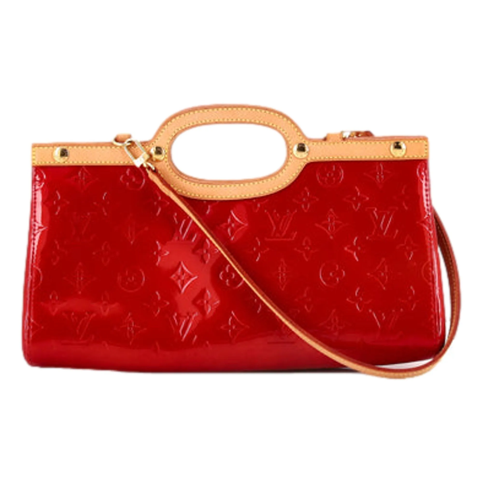 Louis Vuitton Red Roxbury Drive Handbag Monogram Vernis