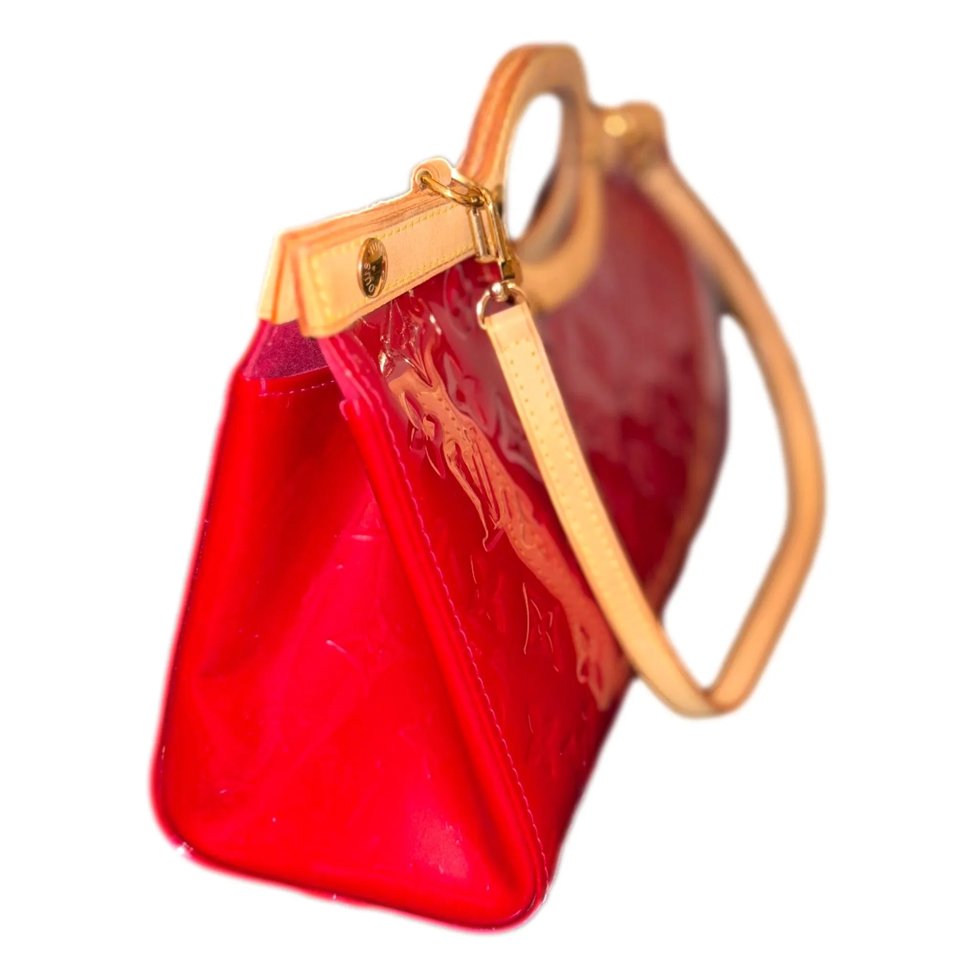 Louis Vuitton Red Roxbury Drive Handbag Monogram Vernis