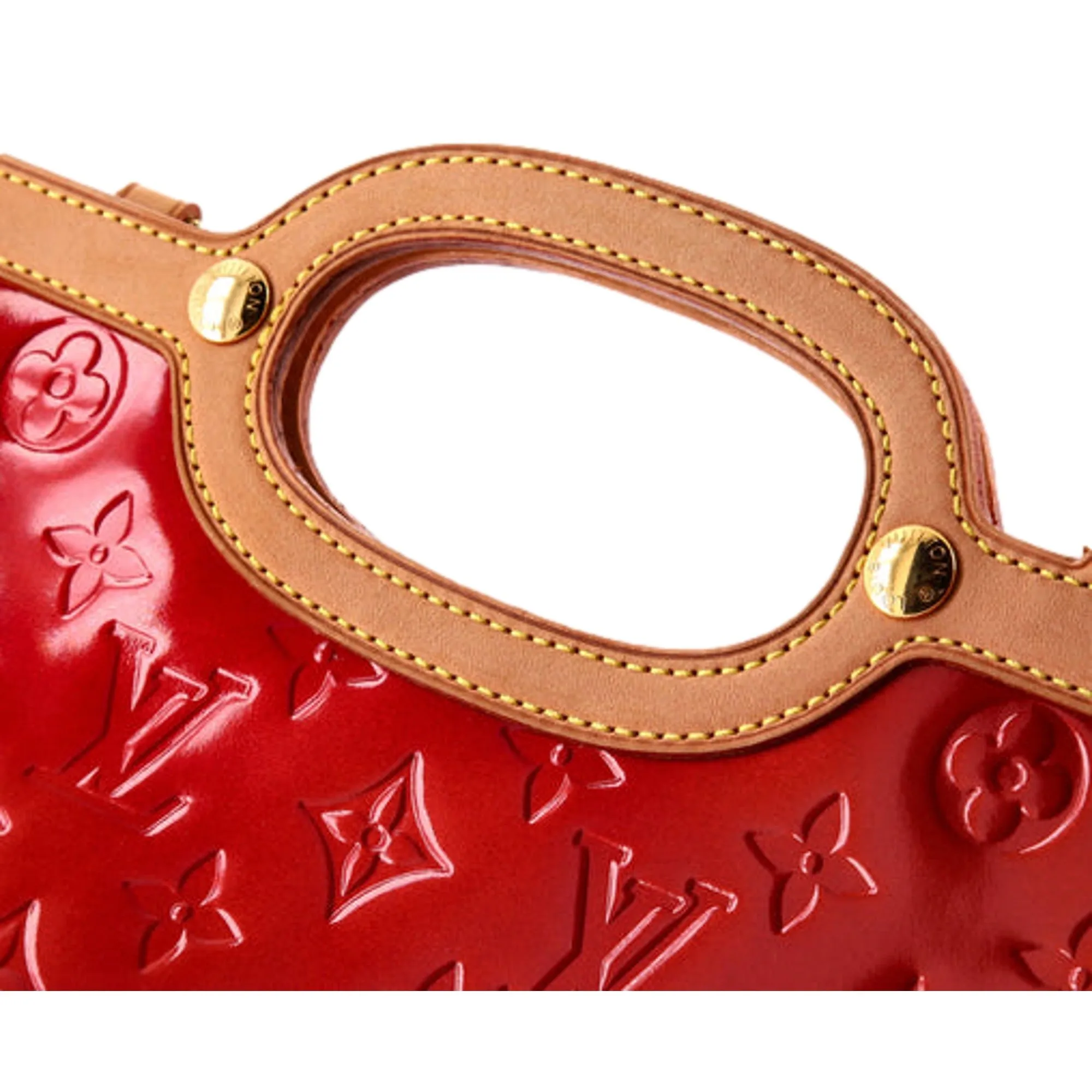 Louis Vuitton Red Roxbury Drive Handbag Monogram Vernis