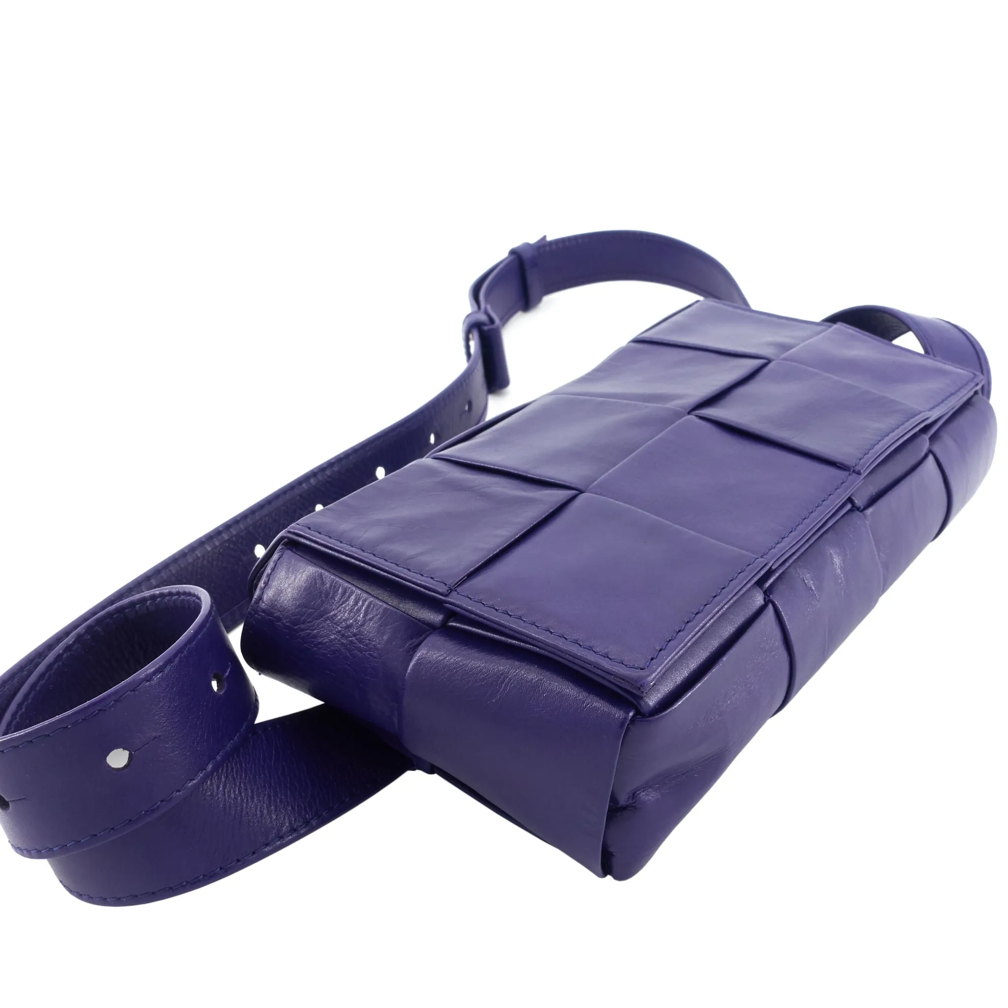 Maxi Intreccio Leather Cassette Belt Bag