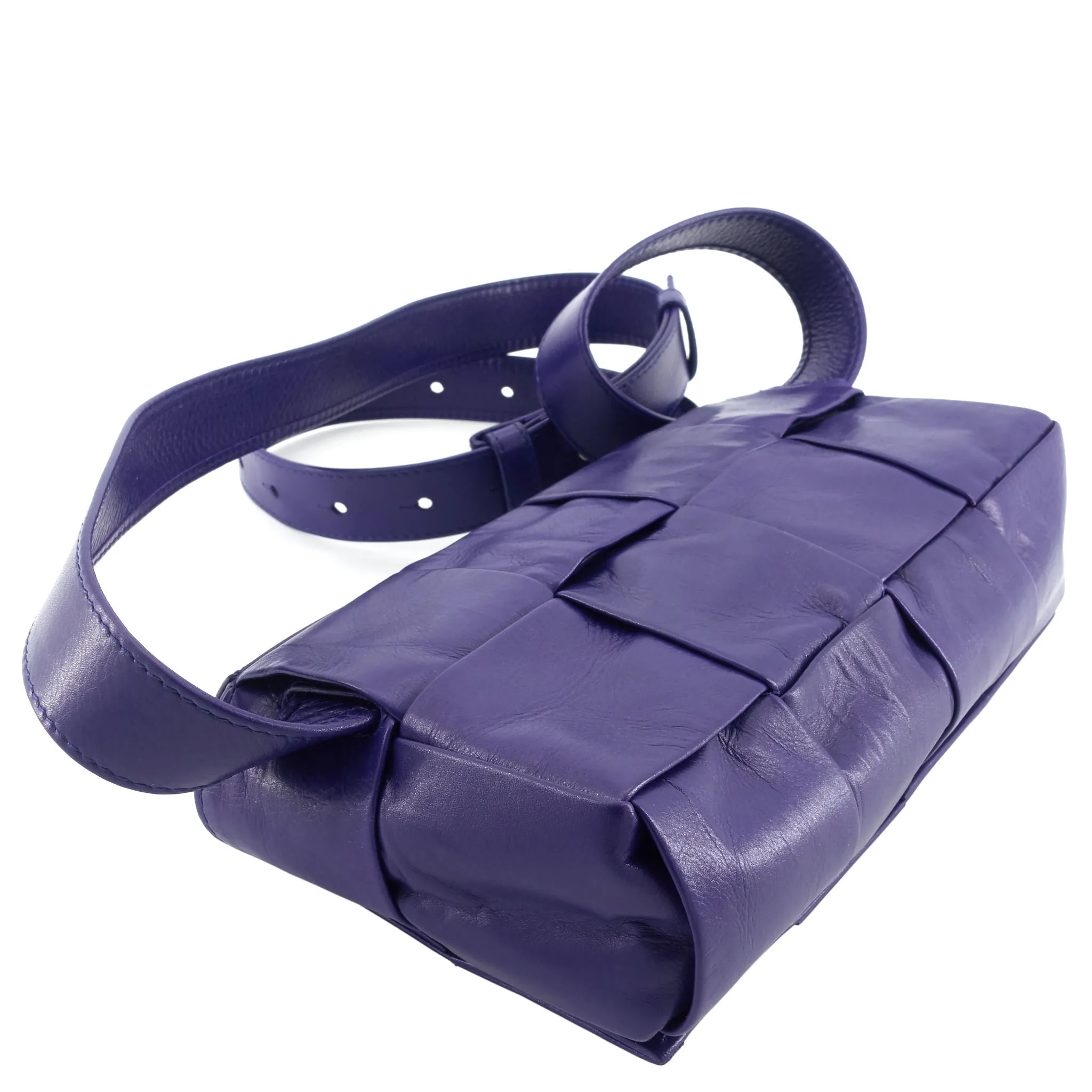 Maxi Intreccio Leather Cassette Belt Bag