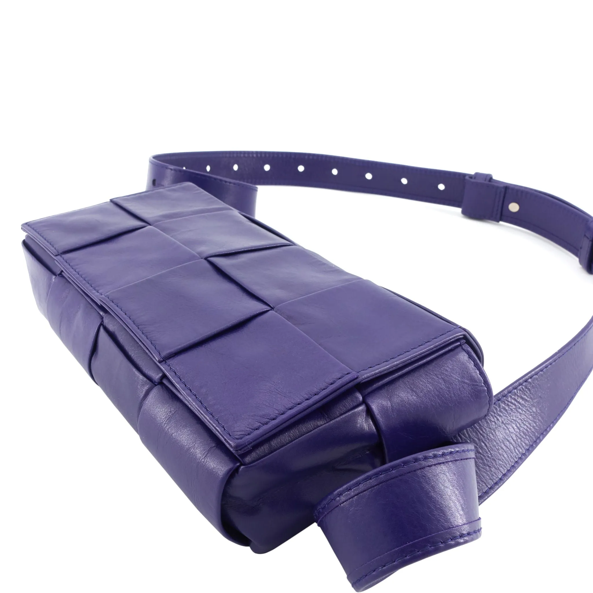 Maxi Intreccio Leather Cassette Belt Bag