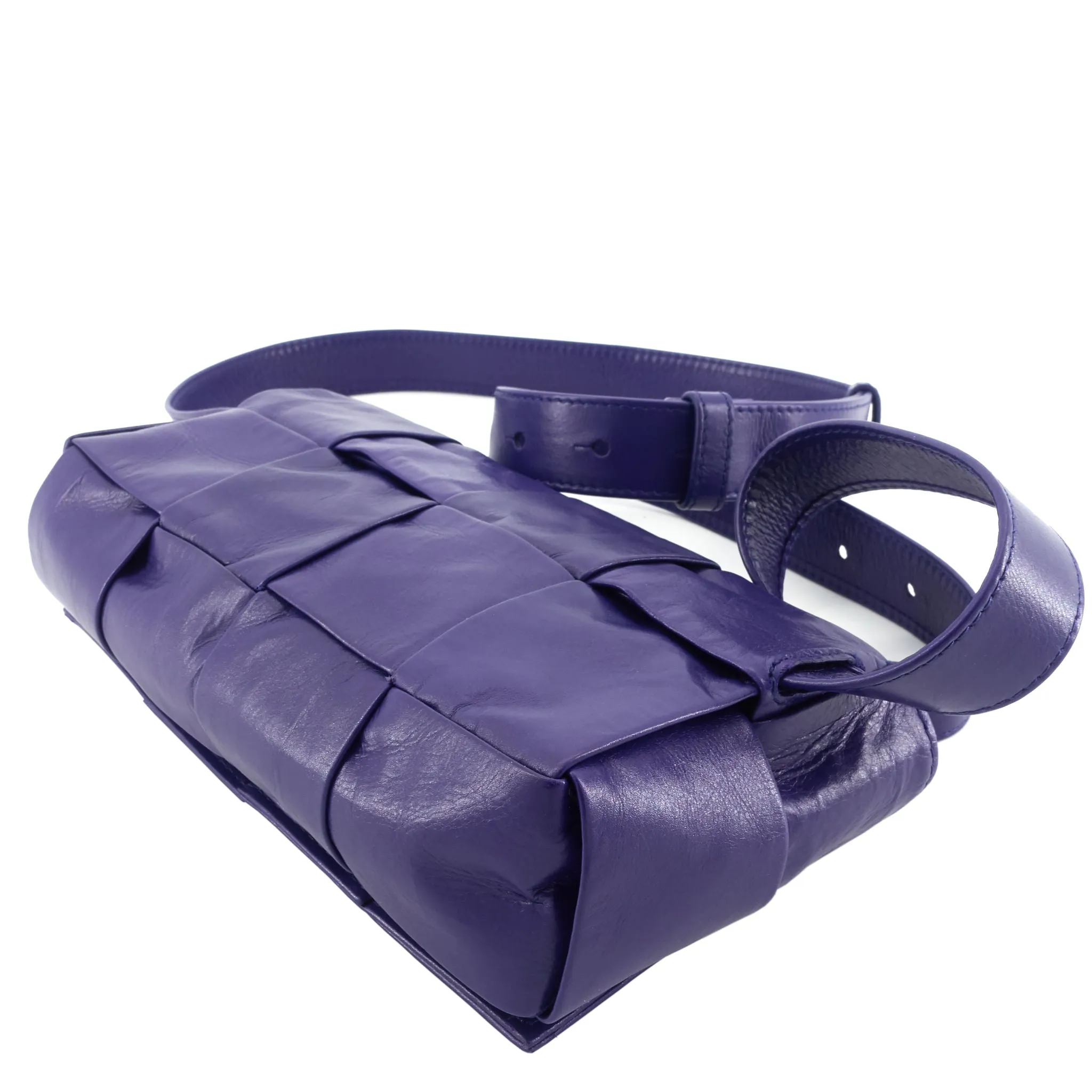 Maxi Intreccio Leather Cassette Belt Bag
