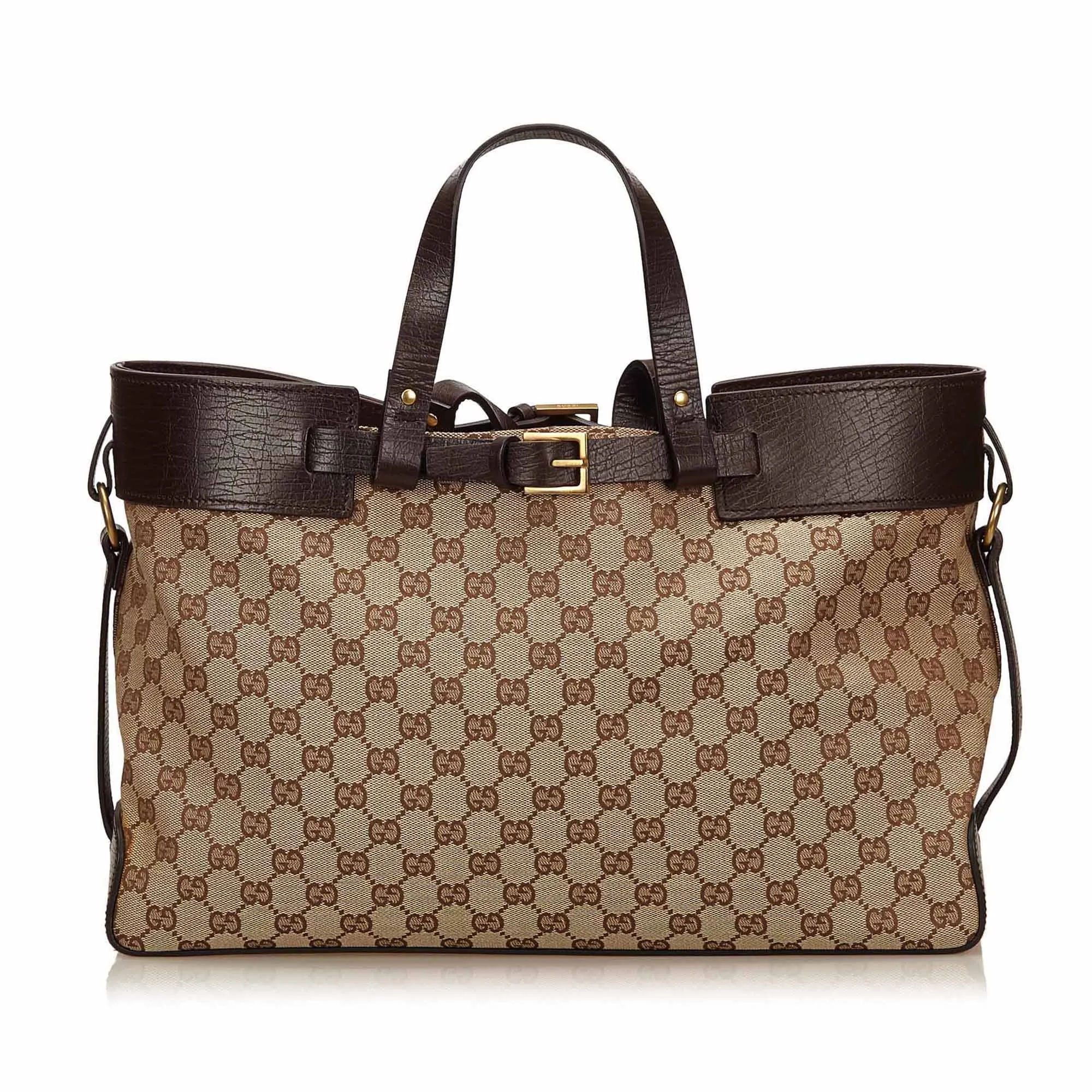 Monogram Canvas Double Buckle Tote Bag
