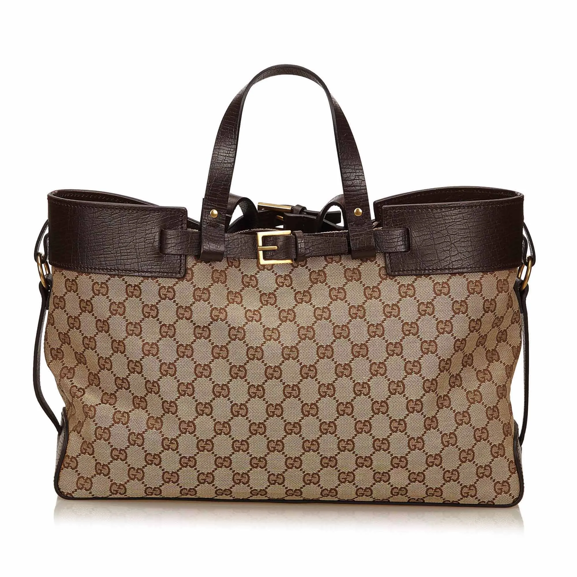 Monogram Canvas Double Buckle Tote Bag
