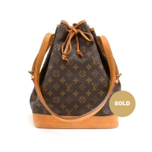 Noe Large Monogram Canvas Shoulder Bag