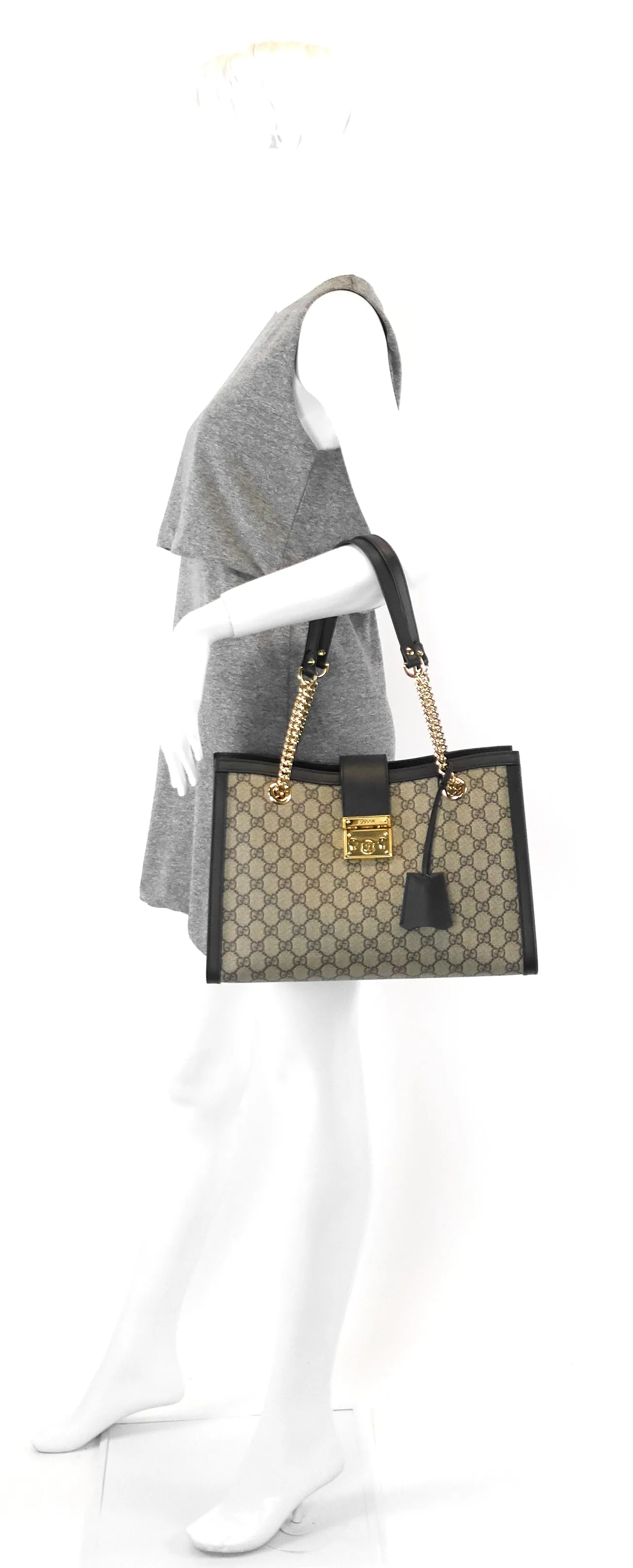 Padlock Medium GG Supreme Canvas Bag