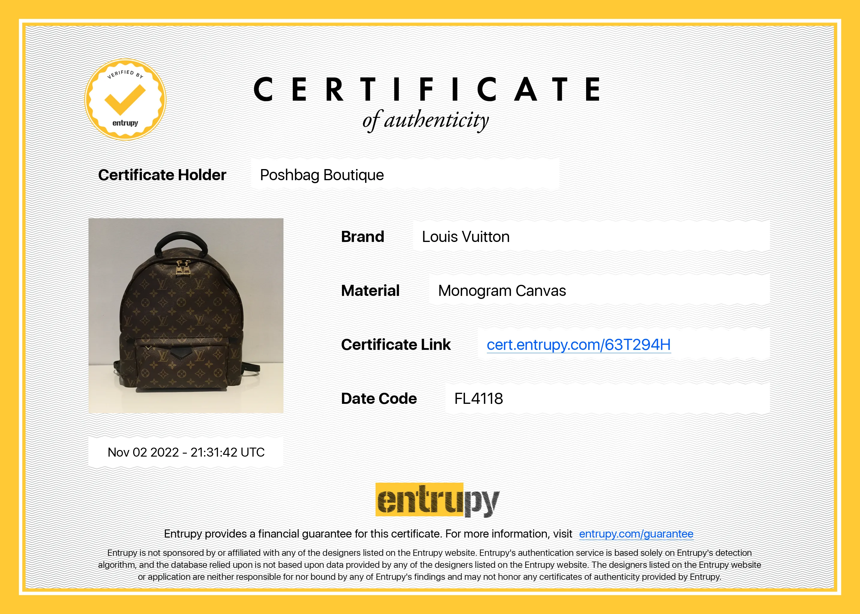 Palm Springs MM Monogram Canvas Backpack Bag