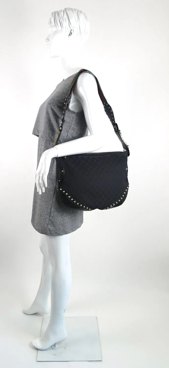 Pelham Web Monogram Canvas Hobo Bag