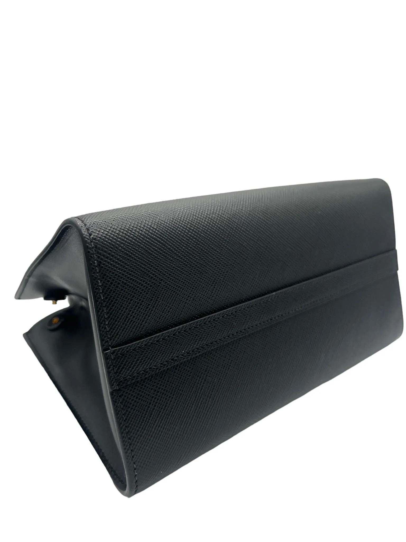 PRADA - Black Leather Monochrome Tote Bag