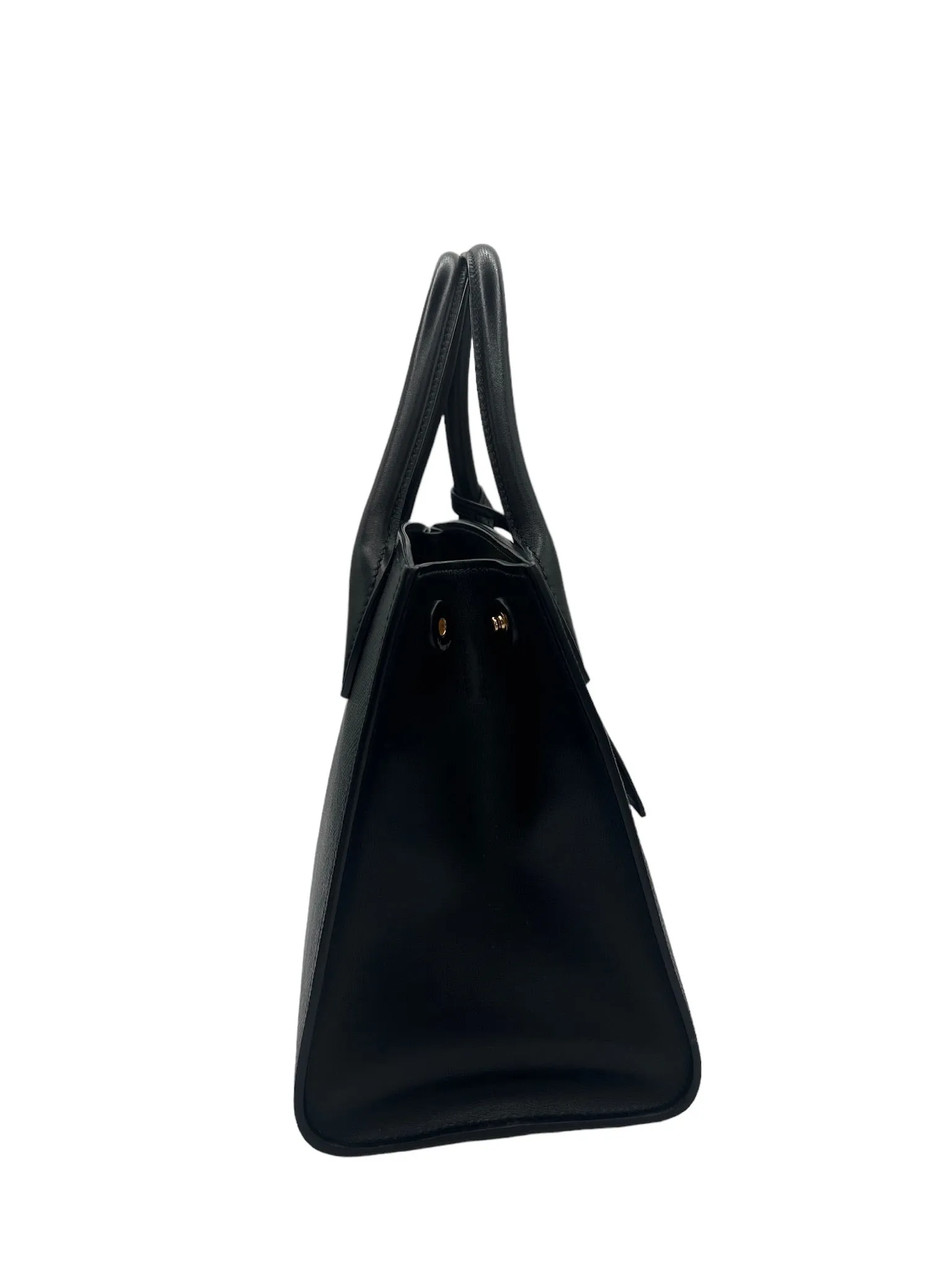 PRADA - Black Leather Monochrome Tote Bag