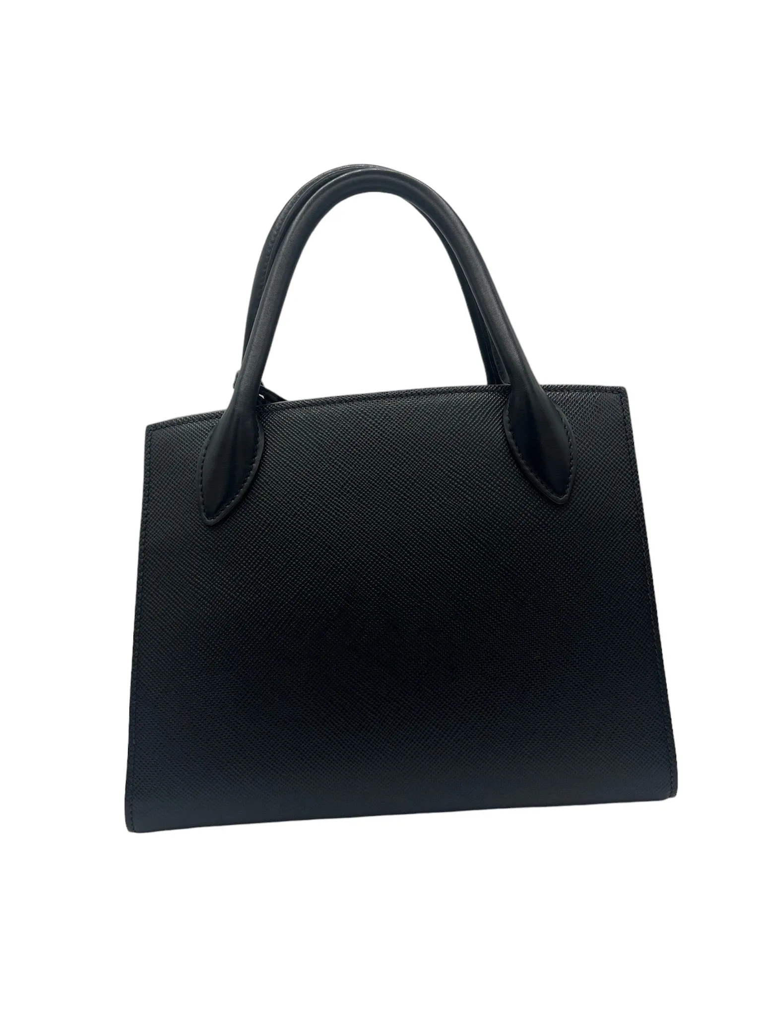 PRADA - Black Leather Monochrome Tote Bag