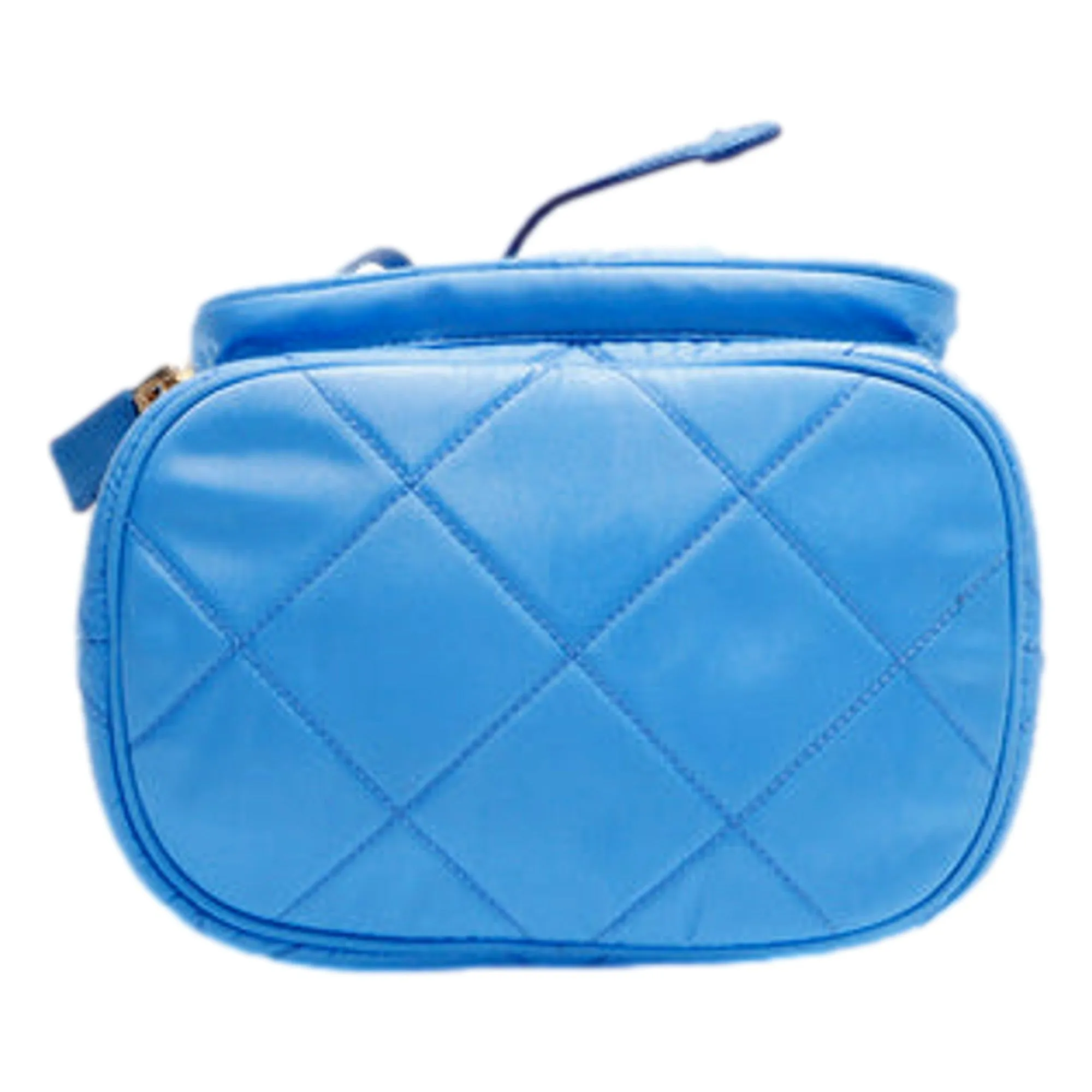 Prada Tessuto Nylon Pervinca Blue Duet Drawstring Quilted Bucket Bag