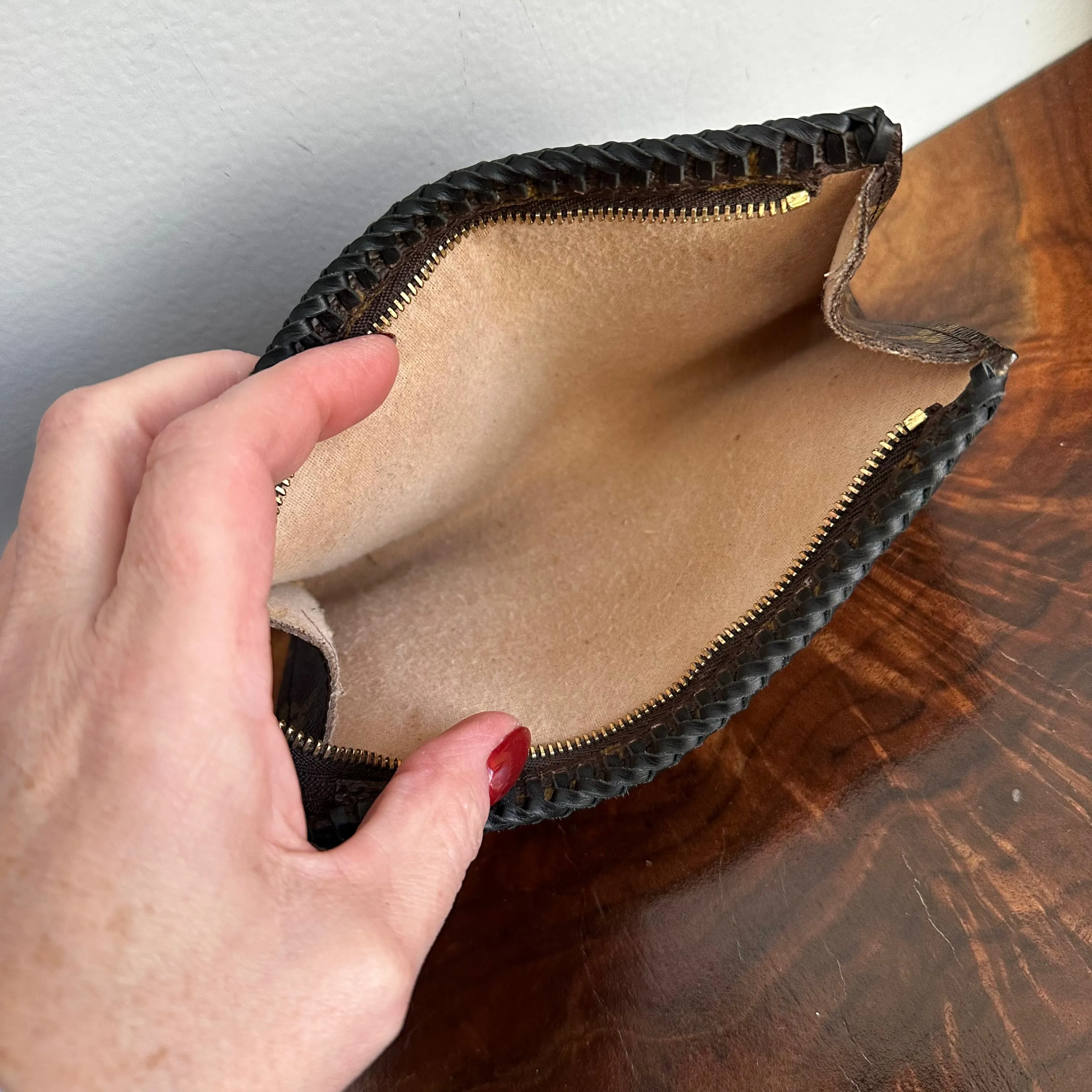 The Junco Pouch - Vintage Monogram in Black