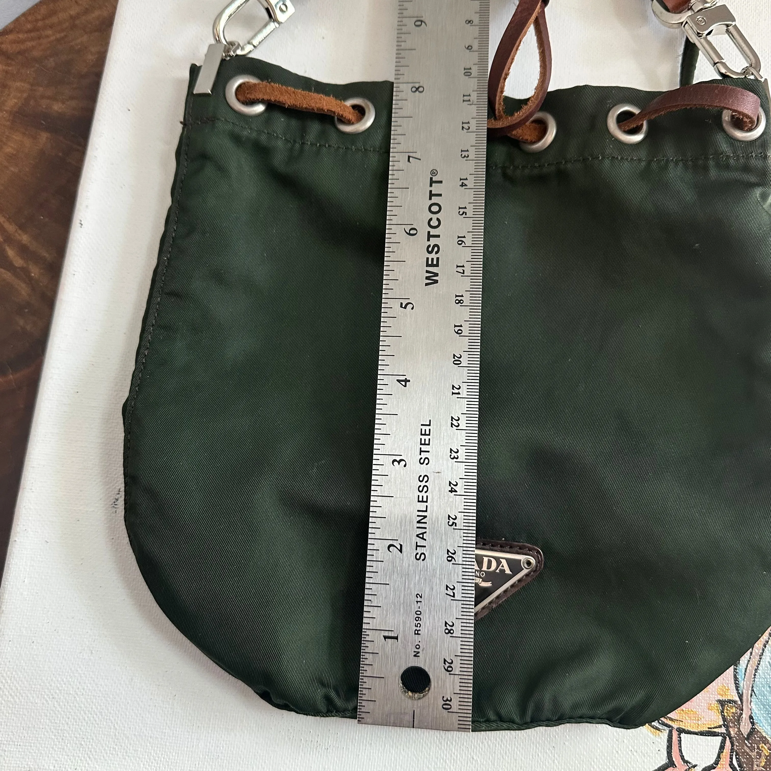 The Junco Pouch - Vintage Prada in Forest Green