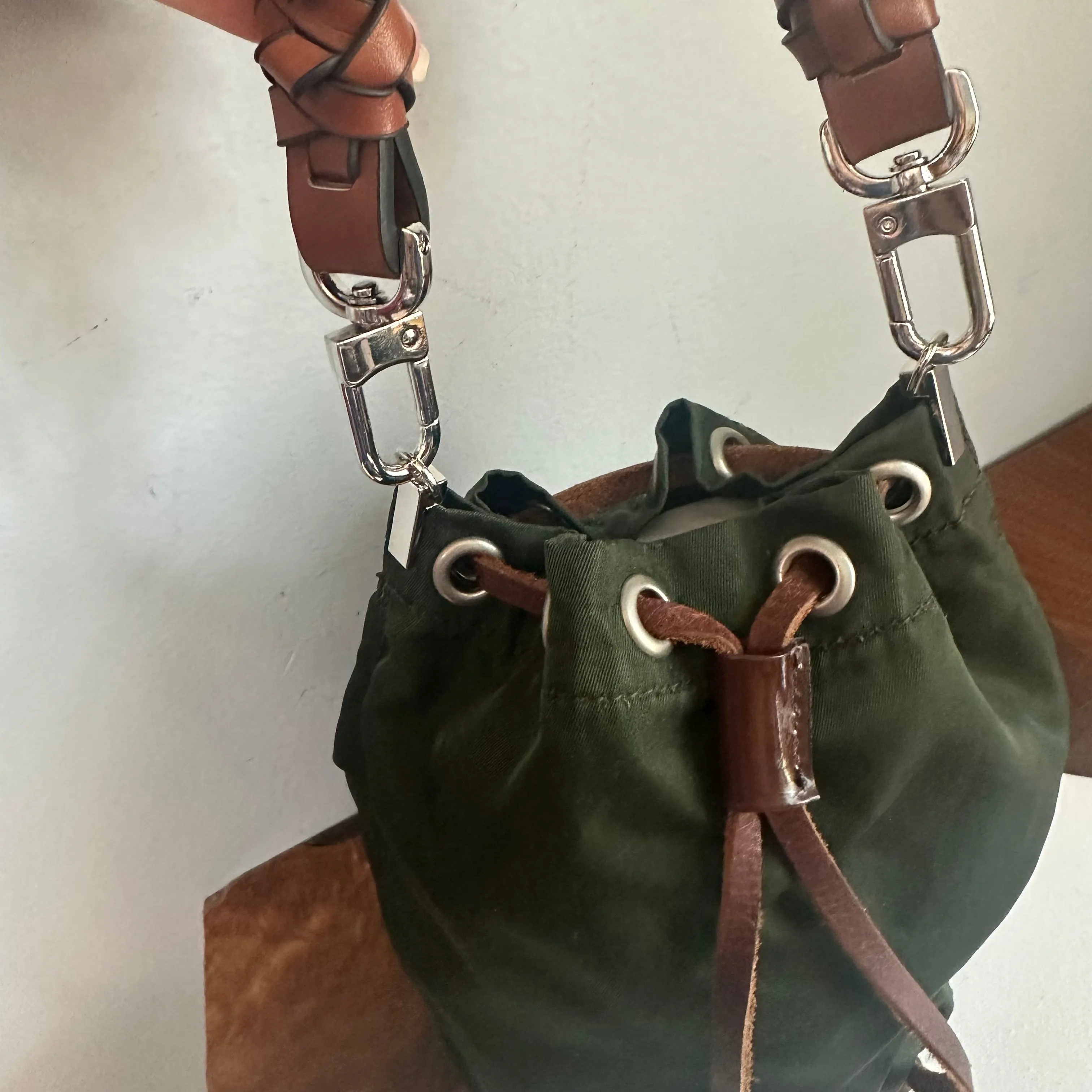 The Junco Pouch - Vintage Prada in Forest Green