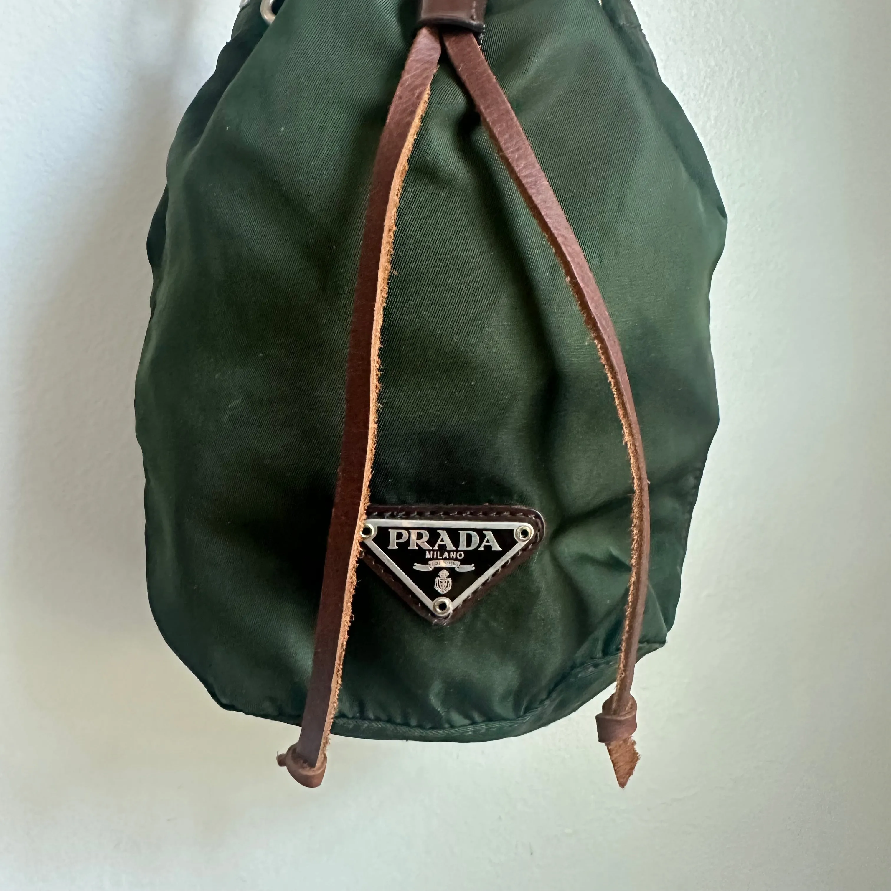 The Junco Pouch - Vintage Prada in Forest Green