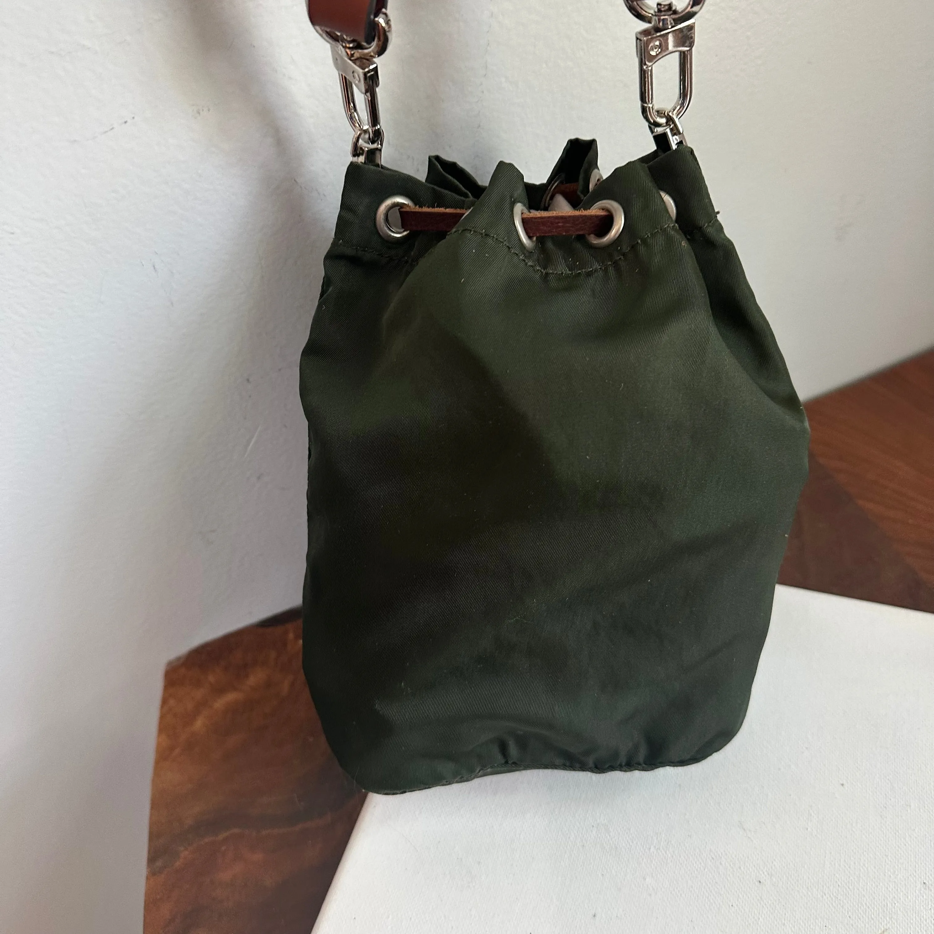 The Junco Pouch - Vintage Prada in Forest Green