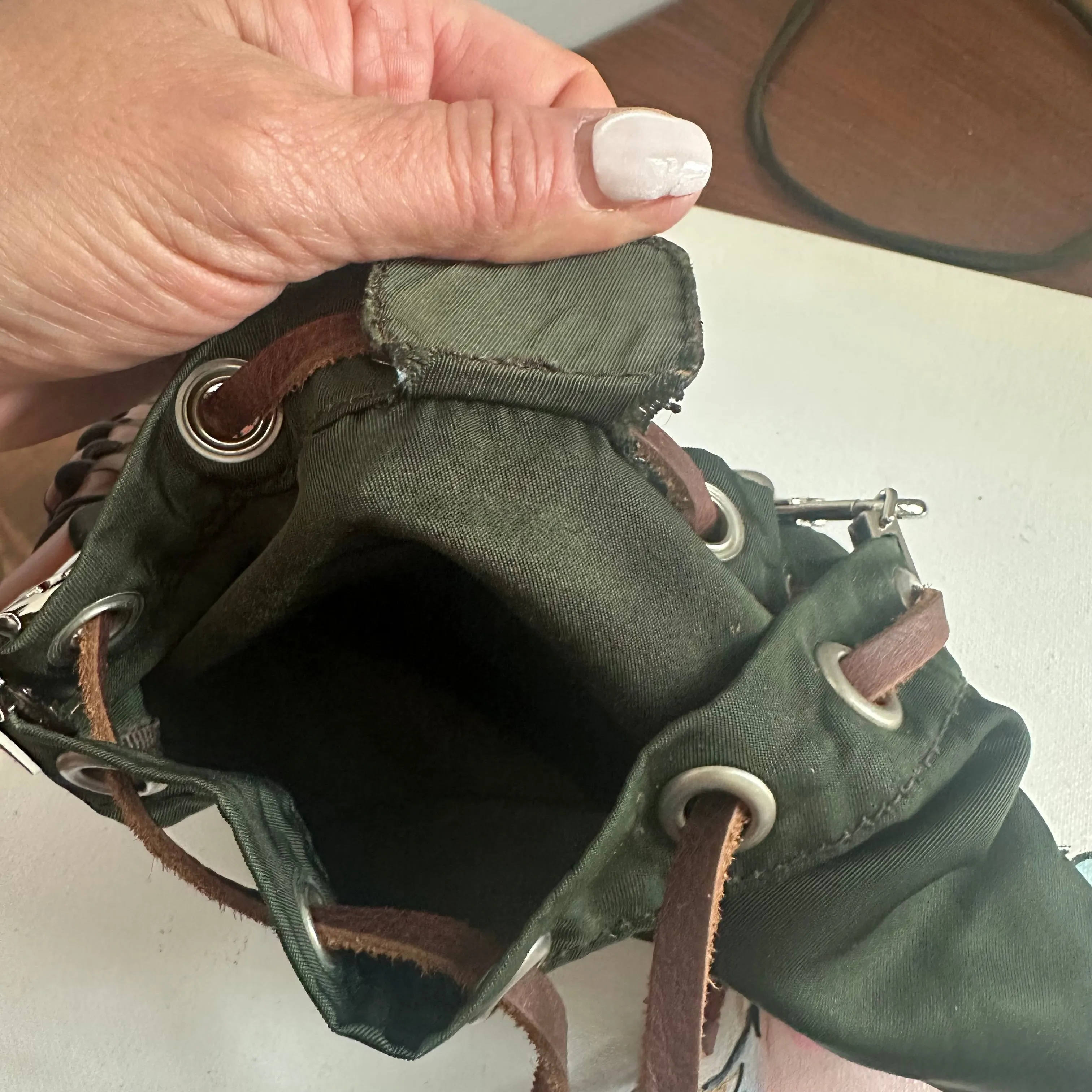 The Junco Pouch - Vintage Prada in Forest Green