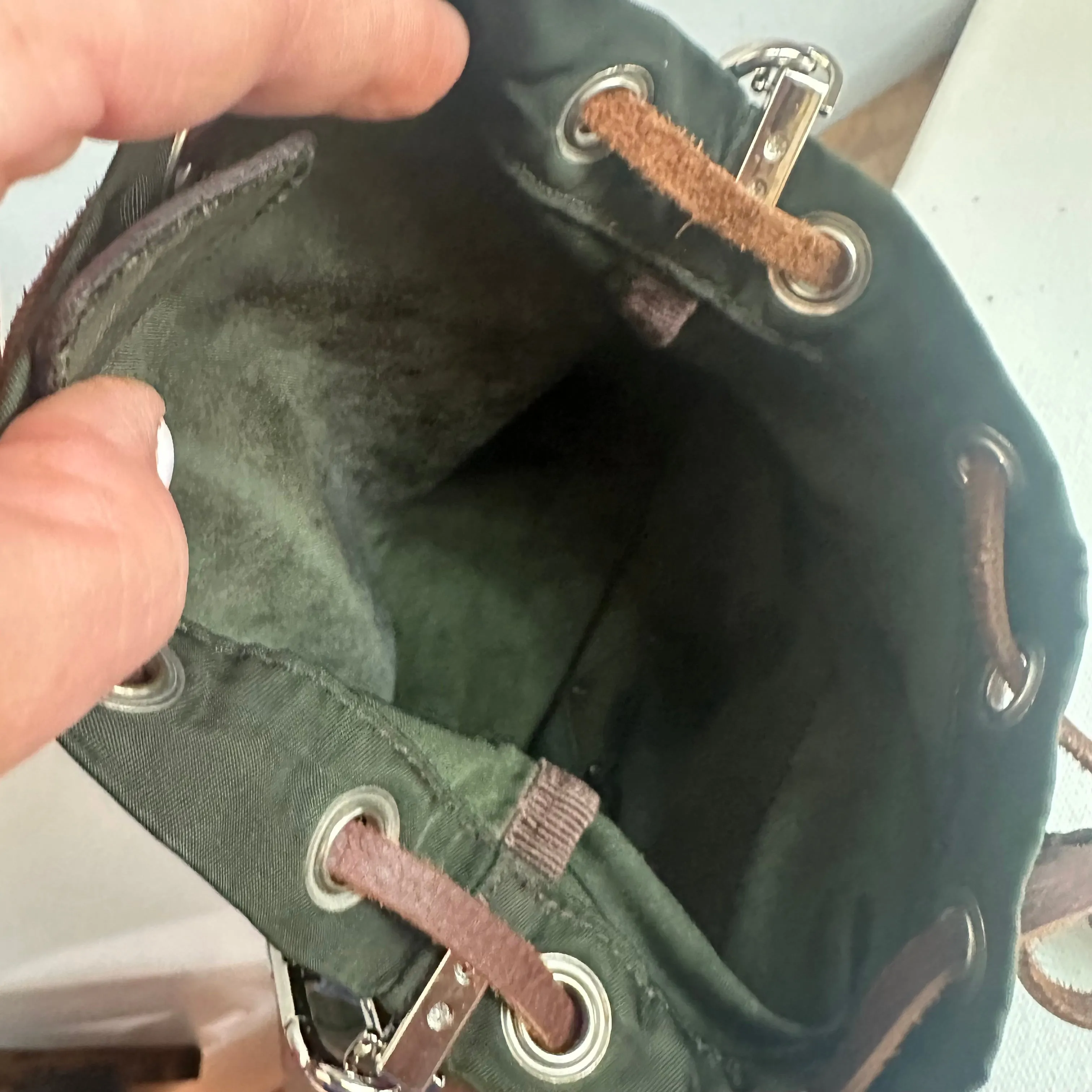 The Junco Pouch - Vintage Prada in Forest Green