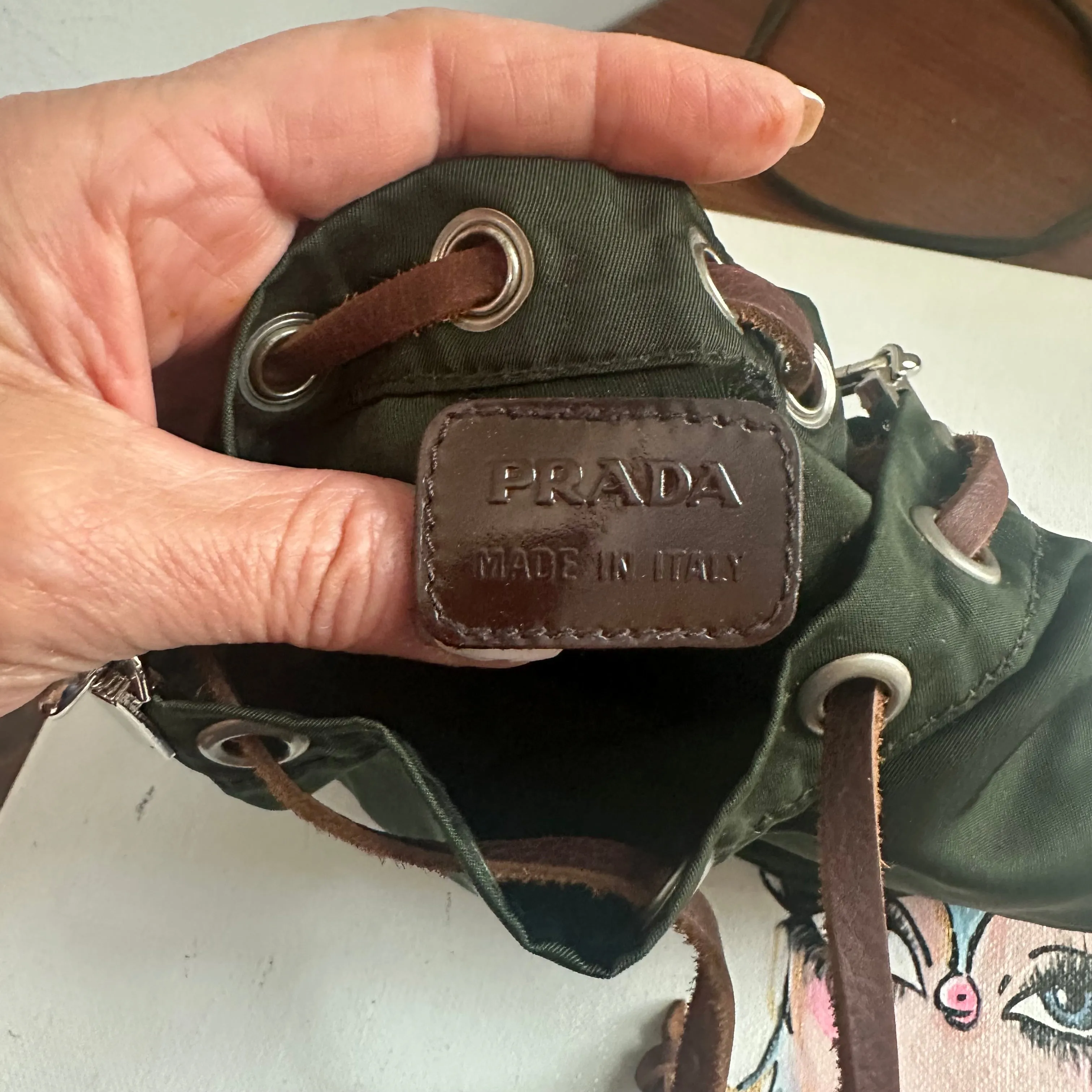 The Junco Pouch - Vintage Prada in Forest Green