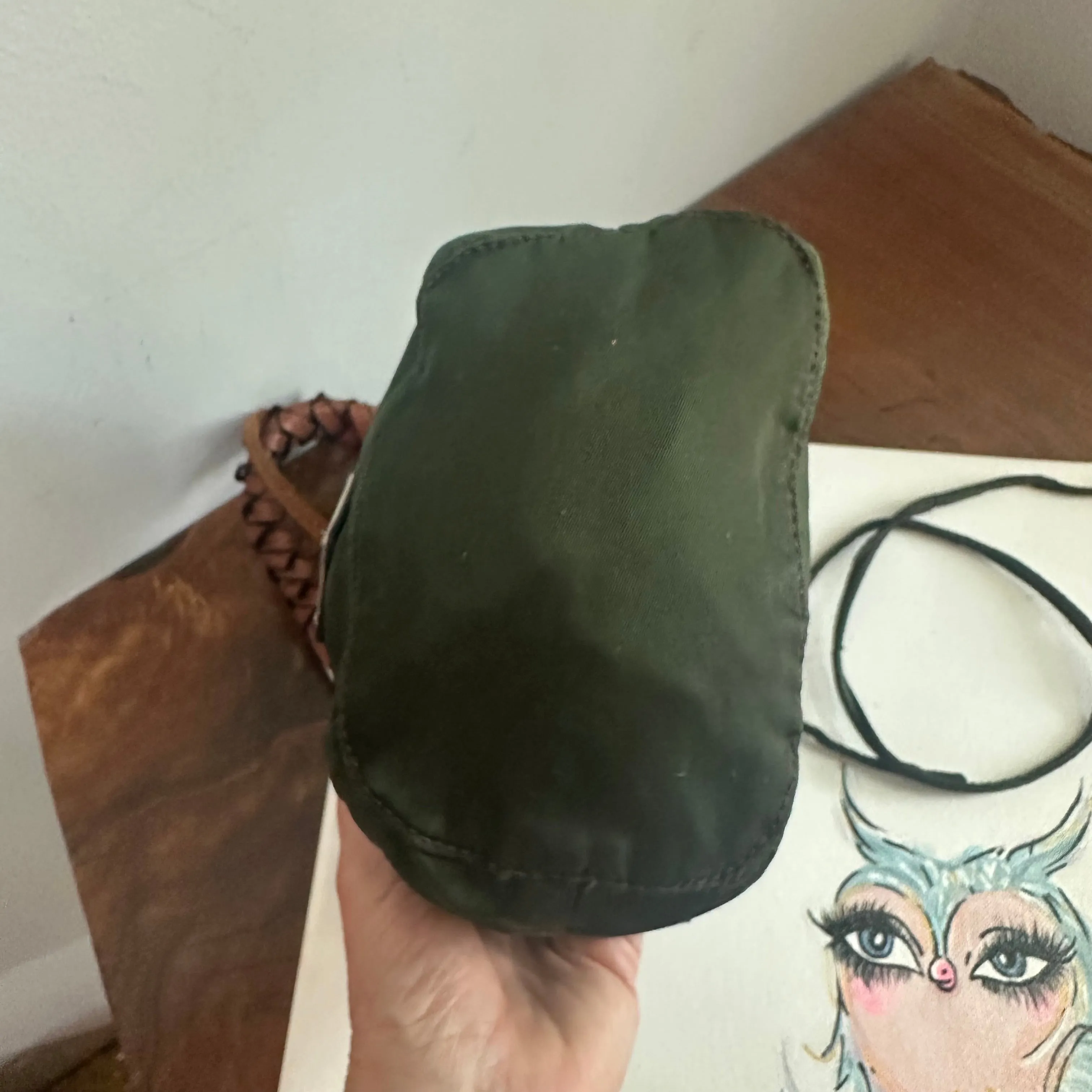 The Junco Pouch - Vintage Prada in Forest Green